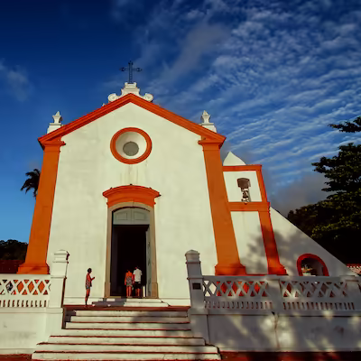 A South American church in the sunshine.